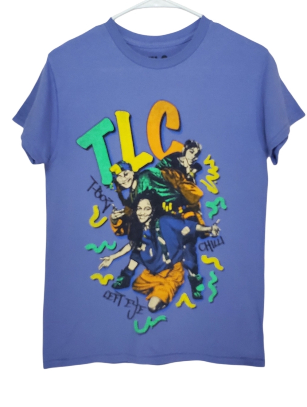 2607 * TLC 90s Hip Hop R&B Graphic Band Tee Blue Size S